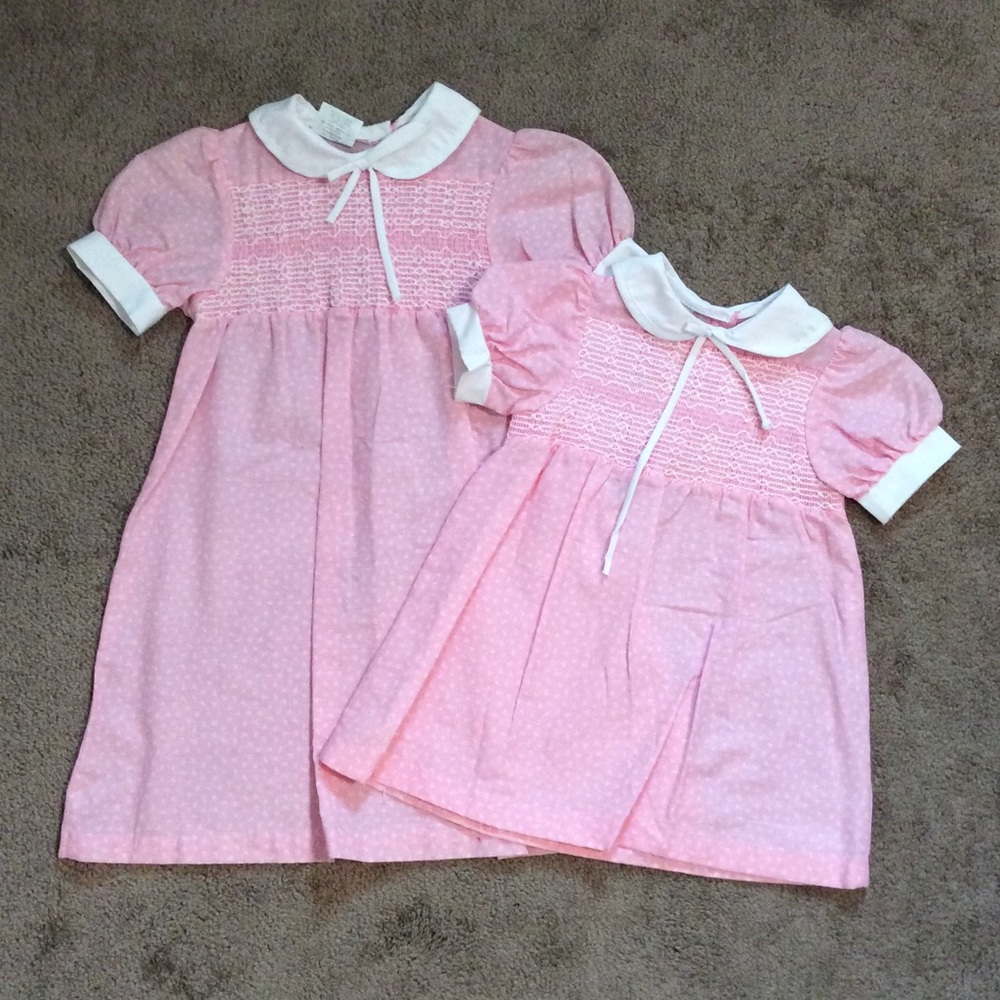 Vintage 80s Pink & White Girls Dresses
